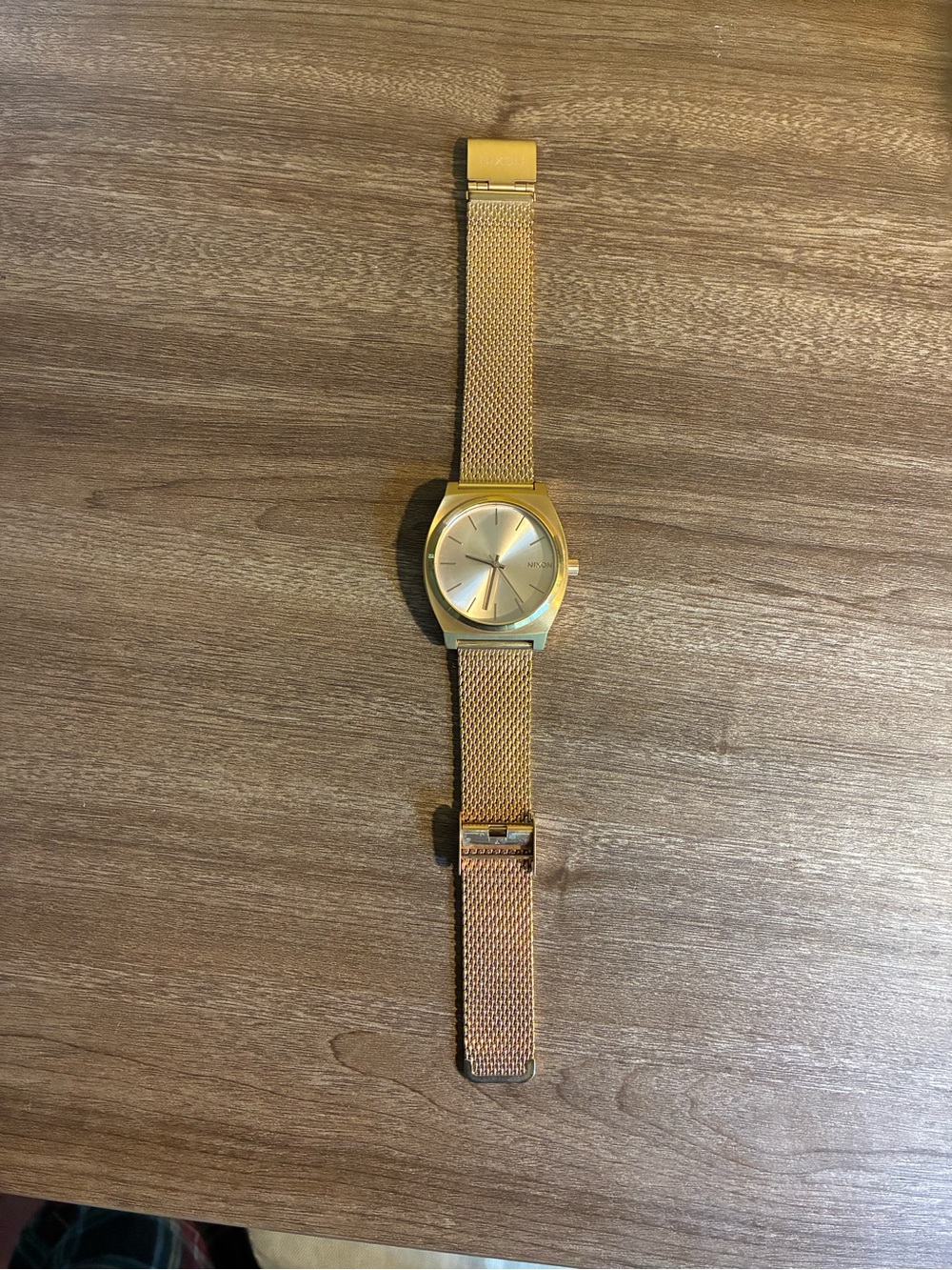 Nixon Time Teller Milanese Rose Gold Mesh Women's Wristwatch
